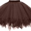 GOOBGS Damen 50er Jahre Vintage Ballettrock – Mehrlagiger Tüll Petticoat Puff-Tutu