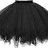GOOBGS Damen 50er Jahre Vintage Ballettrock - Mehrlagiger Tüll Petticoat mit Puff-Effekt