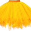 GOOBGS Damen Vintage 50er Ballettrock mit mehreren Schichten - Puffiger Tüll Petticoat im Blasenton