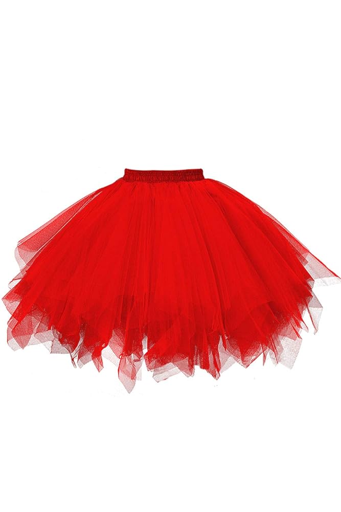 GOOBGS Damen Vintage 50er Jahre Ballettrock – Mehrlagiger Tüll Petticoat im Puff-Stil