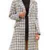 GRACE KARIN Damen Wintermantel Trenchcoat Elegante knielange A-Linie Jacke mit Gürtel und Taschen für Herbst und Winter