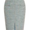 Hanna Nikole Bleistiftrock aus Twill in großer Größe – Halber Rock im Business Casual Stil mit Tweed-Wickel-Design