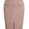 Hanna Nikole Business Casual Twill Bleistiftrock in großen Größen – Halber Wickelrock aus Tweed