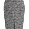 Hanna Nikole halber Rock in großen Größen – Business Casual Twill Bleistiftrock im Tweed-Wickelstil