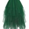 Hanpceirs Damen Tüllrock im High-Low-Design, Schicht-Rock, puffiger Feenrock, A-Linie Midi-Rock, unregelmäßiger Tutu-Rock