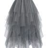 Hanpceirs Damen Tüllrock mit High-Low-Design – Schichtrock im A-Linien-Schnitt, unregelmäßiger Tutu-Rock in Midi-Länge