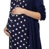 HAPPY MAMA Damen Umstands-Nachthemd und Morgenmantel Set mit Stillfunktion 1009