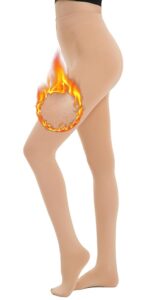 Hiltzo Damen Winter-Thermostrumpfhosen, blickdichte gefütterte Strumpfhosen, warme Fleece-Pantyhose mit dickem Plüsch