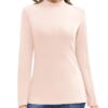Jiuday Damen Langarm-Thermoshirt mit Stehkragen – Elegantes Fleece-Oberteil im Slim Fit für den Winter, funktionales Thermohemd