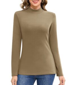 Jiuday Damen Thermoshirt Langarm mit Stehkragen – Elegantes Fleece-Oberteil für den Winter im Slim Fit Design