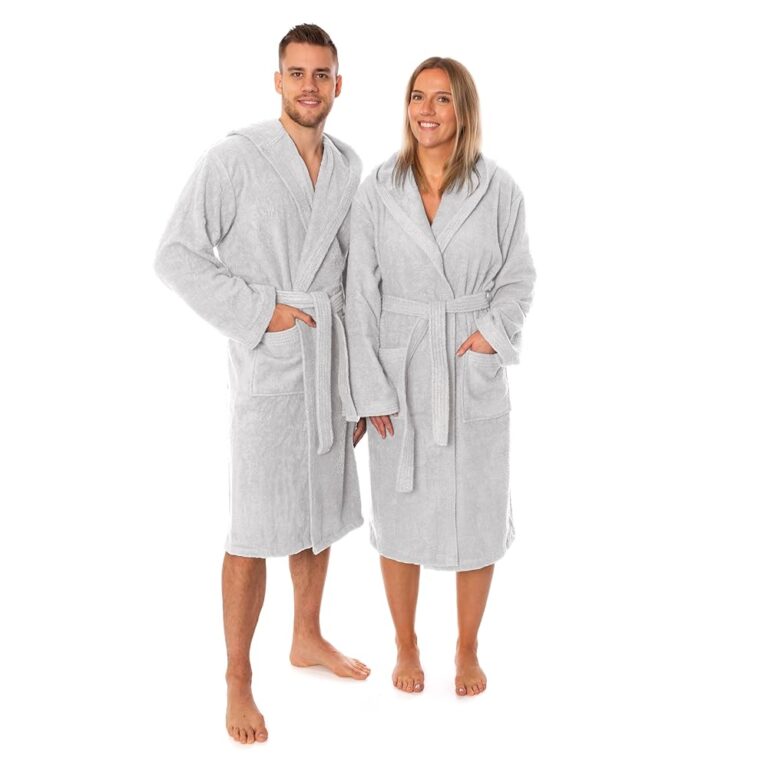Lavea Elena Unisex Kapuzebademantel – 100% gekämmte Baumwolle – besonders weich und sanft – Ideal für Damen und Herren – Perfekt für Zuhause, Spa oder Sauna