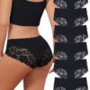 Levao 6er Set Seamless Damenunterwäsche – Nahtlose Spitzen-Hipster Slips für Frauen, Bequeme Unterhosen in S-XXL