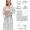 Mama und Ich Bademantel- und Wickelset: Umstandsmantel für das Krankenhaus mit passendem Baby-Set inklusive Babydecke