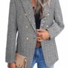 Mina Self 2024 Damen Tweed-Blazer, festlich, vollständig gefüttert, warm, stylish, lässig-elegant, ideal als Arbeitsjacke mit praktischen Manteltaschen