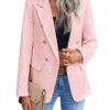 Mina Self 2024 Damen Tweed-Blazer – Vollständig gefüttert, warm und modisch für Weihnachten, lässig-elegant, ideal als Arbeitsjacke mit Manteltaschen