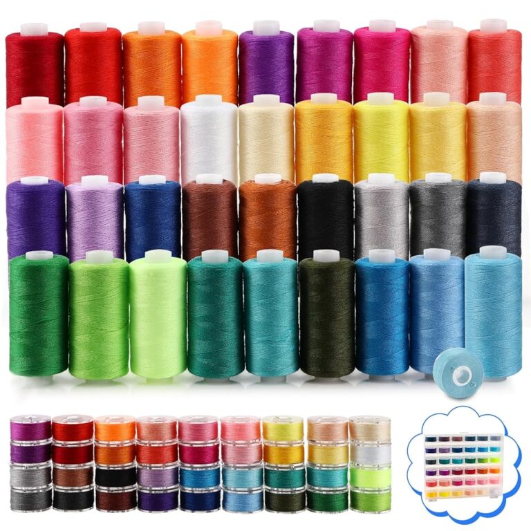 NäHgarn Set mit 400 Yards, 36 Farben für Nähmaschinen und 36 Unterfadenspulen – verschiedene beliebte und Standardfarben aus Polyester für Overlock-Nähmaschinen