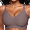 Nahtloser Push-Up-BH für Damen ohne Bügel mit tiefem V-Ausschnitt – bequemer, weicher Sport-BH mit abnehmbaren Trägern und Softschalen