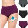 Neione Damen Unterwäsche für starke Menstruationsblutungen – Baumwoll-Slips mit hoher Taille, passend für 4 Tampons