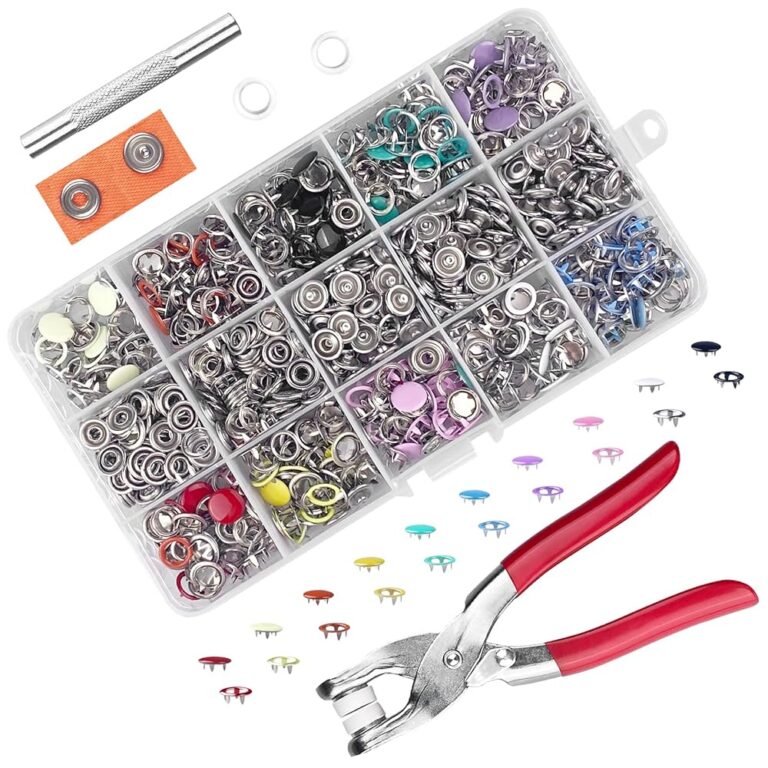 Newpop 200er Set 10mm Druckknöpfe mit Zange, 10 Farben – Nähenfreie Druckknöpfe für Baby- und Kinderbekleidung, Jacken, Jeans und handgemachte Projekte