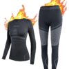 NOOYME Damen Thermounterwäsche Set - Atmungsaktive, antibakterielle und flexible Funktionswäsche für Ski und Sport - Warme Unterwäsche für zu Hause