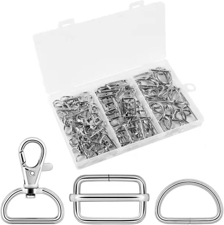 Nuts OT 70 Stück Metall Drehbare Karabinerhaken mit D-Ringen und Triglide-Schiebeschnallen für Schlüsselbänder, Geldbörsen, Taschen, Riemen, Hundehalsbänder, Rucksäcke und DIY...