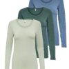 ONLY Damen Langarmshirt Onllive Love Life Basic