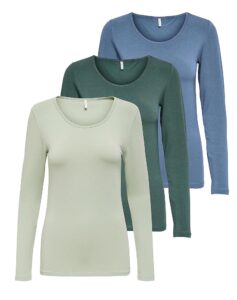 ONLY Damen Langarmshirt Onllive Love Life Basic