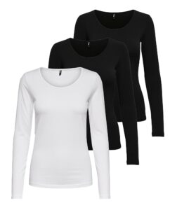 ONLY Damen Langarmshirt Onllive Love Life Basic