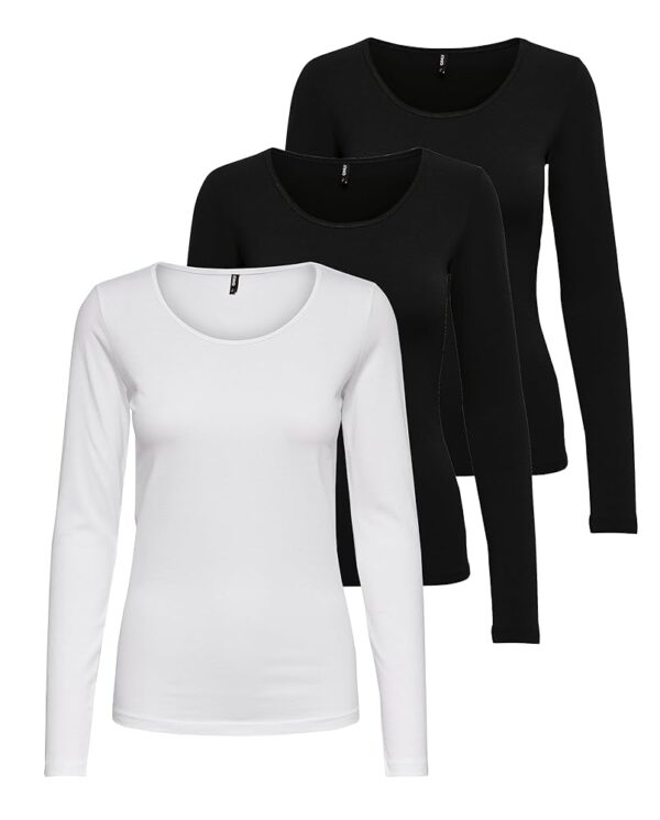 ONLY Damen Langarmshirt Onllive Love Life Basic