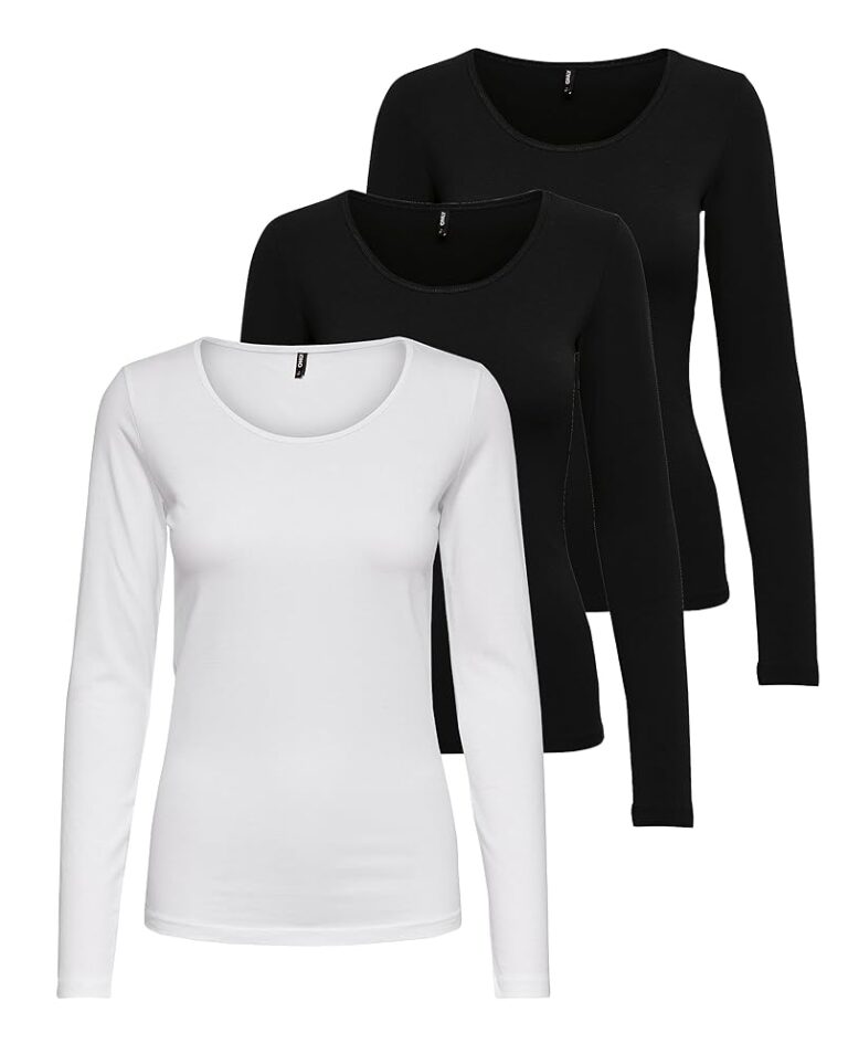 ONLY Damen Langarmshirt Onllive Love Life Basic