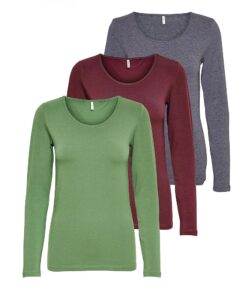 ONLY Damen Longsleeve Onllive Love Life Basic Shirt
