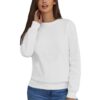 OZONEE Damen Oversized Langarm Sweatshirt Pullover in verschiedenen Farben – Kapuzenloses Basic Shirt aus Baumwolle und Baumwollmischung mit Rundhals-Ausschnitt Sport JS/W01
