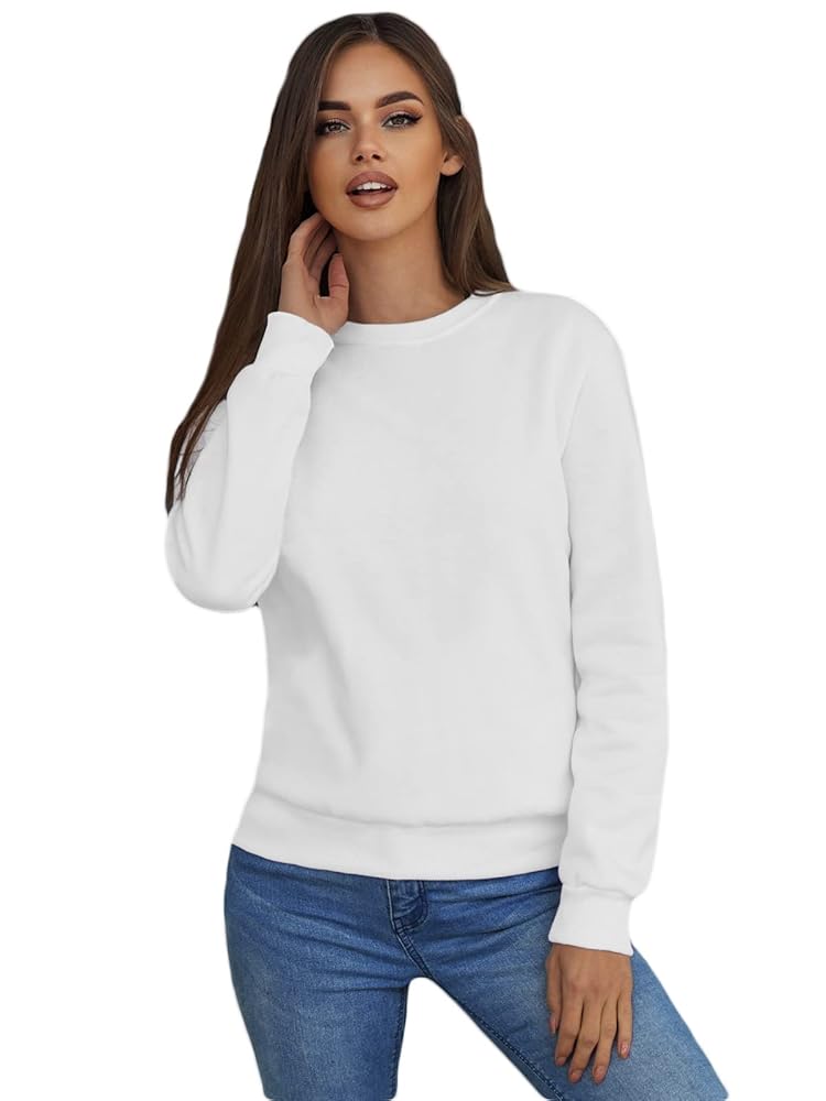 OZONEE Damen Oversized Langarm Sweatshirt Pullover in verschiedenen Farben – Kapuzenloses Basic Shirt aus Baumwolle und Baumwollmischung mit Rundhals-Ausschnitt Sport JS/W01