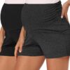 Peauty Ultraweiche Umstands-Biker-Shorts, über dem Bauch, dehnbar, ideal für Loungewear und Post-Geburts-Workouts