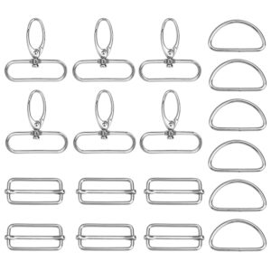 Set mit 18 Taschenzubehörteilen: Schnallen, Nähzubehör, Karabinerhaken, D-Ringe und drehbare Metallkarabiner für kreative Bastelprojekte
