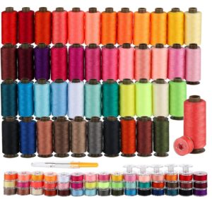 Set mit 45 Teilen: Nähgarnsortiment mit 400 Yards Nähmaschinengarn pro Rolle, 45 Unterfadenspulen und hochwertigem Overlock-Garn für Overlock-Nähmaschinen sowie 5 leeren Spulen
