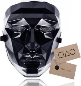 TK Gruppe Timo Klingler Die Game Squid Maske + inklusive Spielkarte für Halloween, Fasching & Karneval - Kostüm für Herren, Damen und Kinder - (Verfügbare Größen)