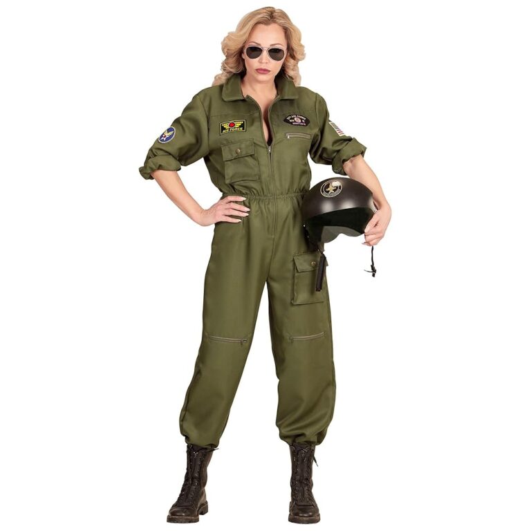 W WIDMANN MILANO Party Mode - Kostüm Kampfjetpilotin, Overall, Pilotenanzug, Uniform, Faschingsoutfit