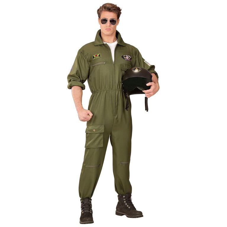 W WIDMANN MILANO Partymode - Kostüm Kampfjetpilot, Overall, Pilotenanzug, Uniform, Karnevalskostüme