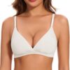 WOWENY Damen Triangel-BH ohne Bügel – Sexy gepolstertes Seamless Bralette, bügelloser Soft-Bustier mit V-Ausschnitt und BH-Verlängerung
