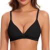 WOWENY Damen Triangle BH ohne Bügel - Sexy gepolstertes Bralette, nahtloses T-Shirt BH, bügelloser Soft Bustier mit V-Ausschnitt und BH-Verlängerung