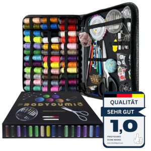 XXL Nähset für Anfänger – 200-teiliges Komplettset mit Garnspulen und Zubehör – Optimal für Zuhause, Reisen, Notfälle und DIY-Projekte – Perfekt für Erwachsene, Kinder und...