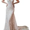 Boho Brautkleider mit langen Ärmeln - Plus Size Spitze für Strandhochzeiten
