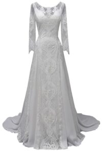 Boho Hochzeitskleider für Bräute - Plus Size mit langen Ärmeln und Spitze