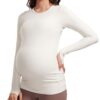 CRZ YOGA Damen Langarm Stillshirt für Schwangere – Umstandstop und Stilloberteil