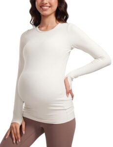 CRZ YOGA Damen Langarm Stillshirt für Schwangere – Umstandstop und Stilloberteil