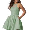 Elegantes WaterDress Damen Ballkleid A-Linie mit V-Ausschnitt & Perlen