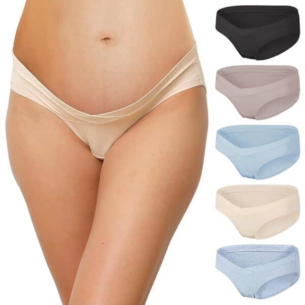 INNERSY Baumwollunterhosen für Schwangere – Unterbauch Slips im 5er Pack für die Zeit nach der Geburt