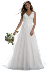 JAEDEN V-Ausschnitt Brautkleider für Damen - Elegante Tüll A-Linie