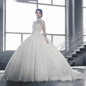 MUJARGPD Hochzeitskleid für Ältere mit Spitzenapplikationen – Eleganz in Weiß